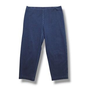 Pure Jill Indgo Slim Crops Womens Small Denim Pants Mid Rise Pull On